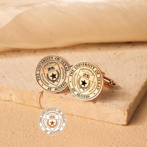 Personalized College Cufflinks - Graduation Logo Cufflink - College Class Cufflinks - Custom Cuff Links - College Graduation Gifts for Him