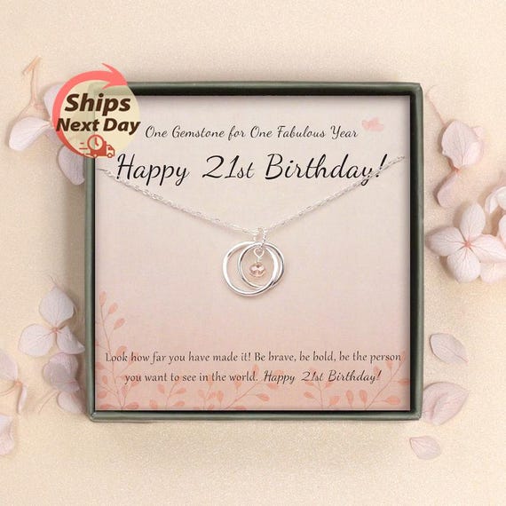 21th Birthday Gifts for Girls - Birthday Gift for Daughter - Sterling Silver Pendant Necklace for Girl Gift - Jewelry for 21st Birthday Girl