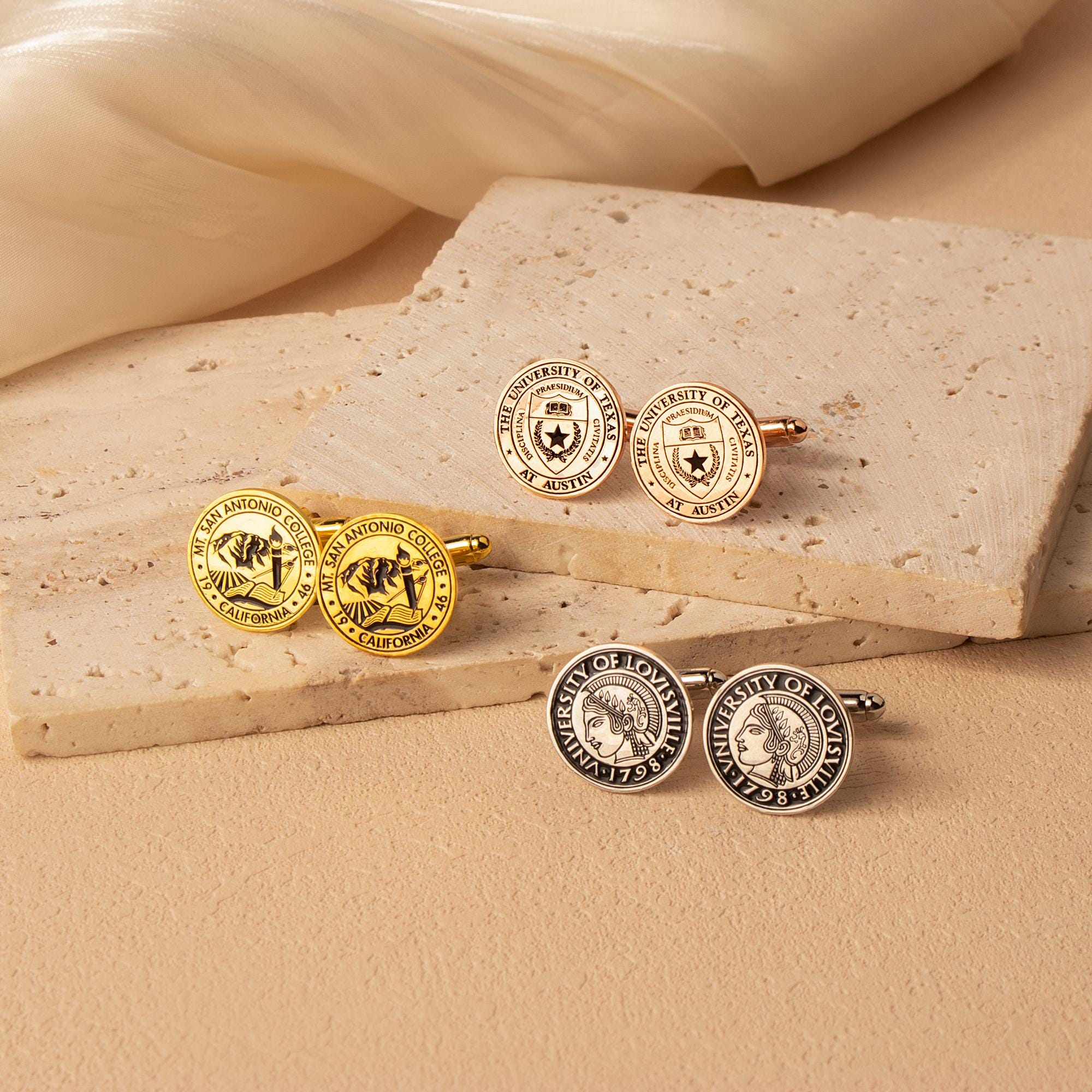 Personalized College Cufflinks - Graduation Logo Cufflink - College ...
