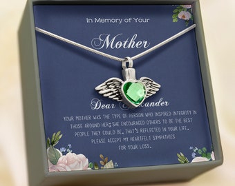 Sympathy Gift - Grief Gift - Bereavement Gift - Loss Mom Gift - Loss of Mom Gift for Daughter - Encouragement Gift - Memorial Heart Necklace