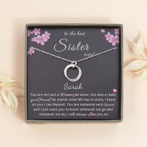 Double Circle Necklace for Sister - Gift from Sister - Personalized Sister Necklace - Sister Birthday Gift Idea - Big Sister Necklace