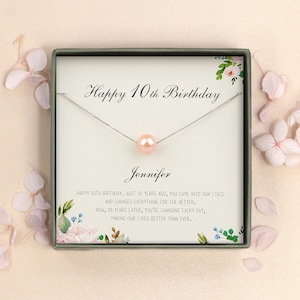10th Birthday Gift for Girl - Custom Birthday Necklace Gift for 10 Year Old Girl Gifts - Daughter Niece 10th Birthday Gift