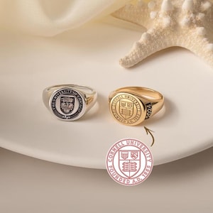 Custom Signet Ring - Class Ring - College Graduation Ring - College Ring for Him - Personalized Graduation Ring Graduation Gifts School Ring