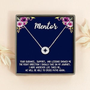 Personalized Mentor Gift - Coach Gifts-Teacher Appreciation Gift - Compass Necklace - Mentor Gift For Women - Teacher Gifts - Thank you Gift