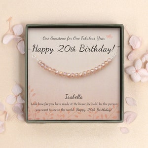 20th Birthday Gifts for Her - Gift for Daughter - Sterling Silver 20 Beads Necklace for Girl Gift - 20 Beads for 20 Years Old Girl