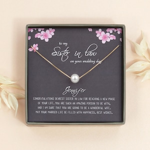 Sister in law Gift - Sister in Law Wedding Gift - Personalized Gifts for Sister In law - Future Sister Gift - Pearl Necklace - Birthday Gift