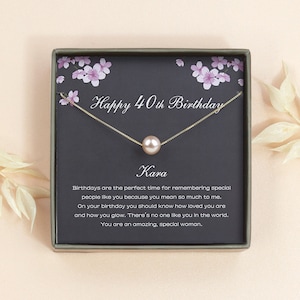 40th Birthday Gifts for Women - Custom Friend Birthday Gift for Women - Sterling Silver Necklace 40th Gift Idea for Sister