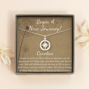 Graduation necklace - Compass Necklace - College, High School Graduation Gift - Gift for Daughter - Best Friend Gift - New Journey Gift