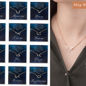 Necklace for Women - Zodiac Necklace - Constellation Necklace - Zodiac Sign Charm Necklace - Birthday Gift - Personalized Horoscope Necklace