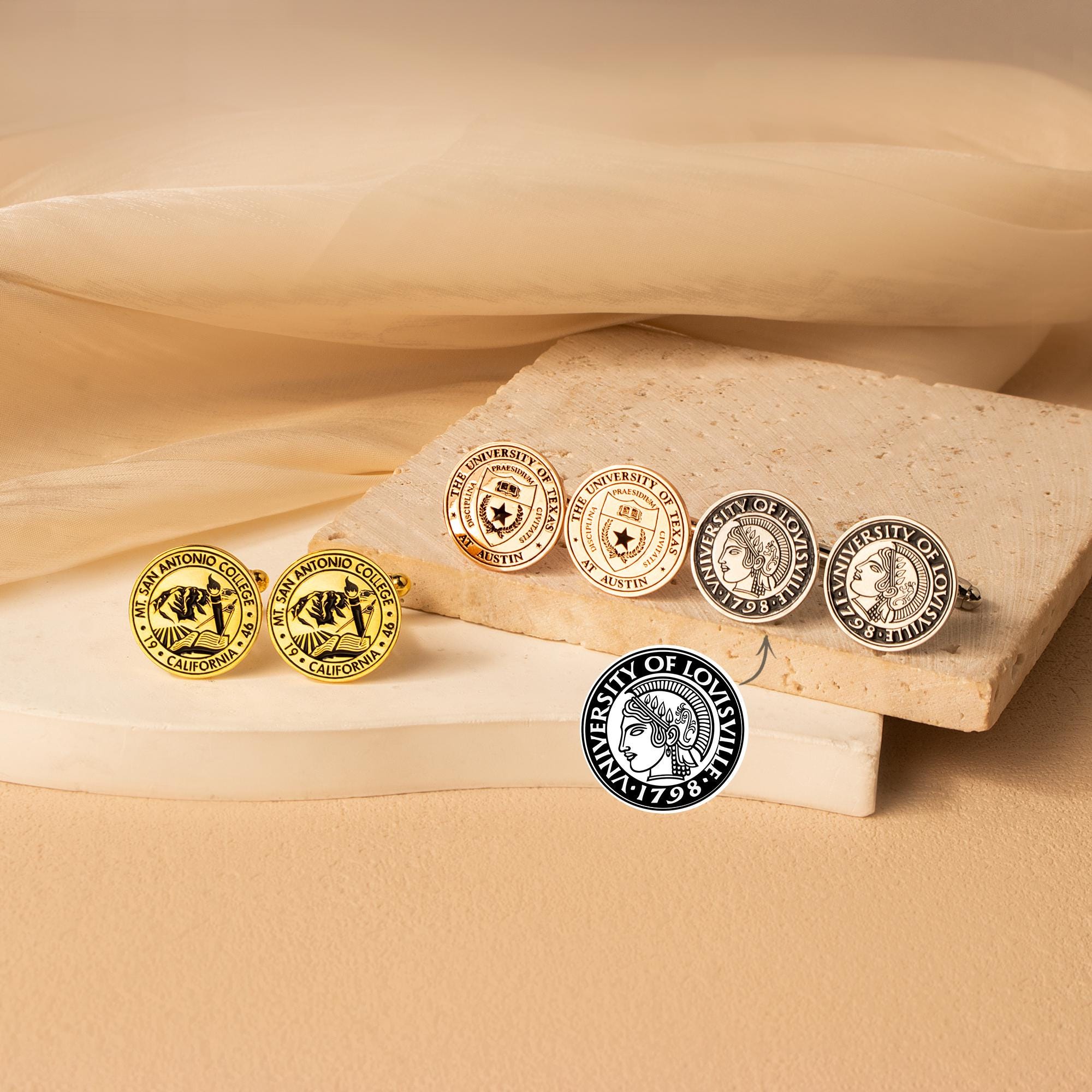 Personalized College Cufflinks - Graduation Logo Cufflink - College ...