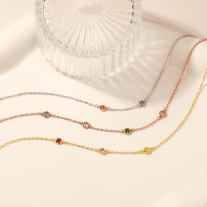 Multi-Birthstone Necklace - Family Birthstone Gift - Kids Birthstone - Personalized Gift for Mom - Mom Birthday Gift - Birthstone Jewelry