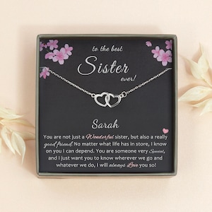 Custom Sister Necklace - Personalized Gifts for Sister - Heart Necklace - Friendship Necklace Gift - Sister Jewelry - Best Sister Gift