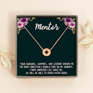 Mentor Gift for Women - Teacher Gifts - Teacher Appreciation Gifts - Thank You Gifts - Compass Necklace - Personalized Gifts -Gratitude Gift