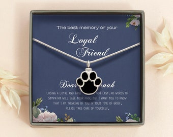 Sympathy Gift - Grief gift -  Dog Bereavement Gift - Loss Dog Gift - Loss of Dog Gift for Dog Lover - Dog Memorial Necklace