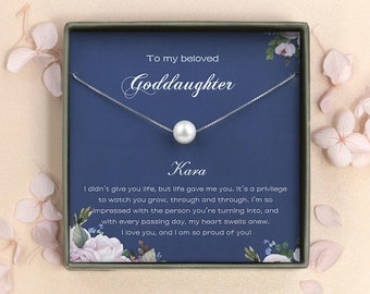 Goddaughter Gifts from Godmother - Goddaughter Wedding Gift - Wedding Day Gift To Bride From Godmother - 925 Sterling Silver Natural Pearl