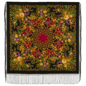 100% wool scarf (new), size 58&quot;, Pavlovo Posad,362-30