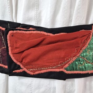 Vintage Belt Black Wide Wrap Hips & Waist Women&#39;s Silk Handmade Fabric