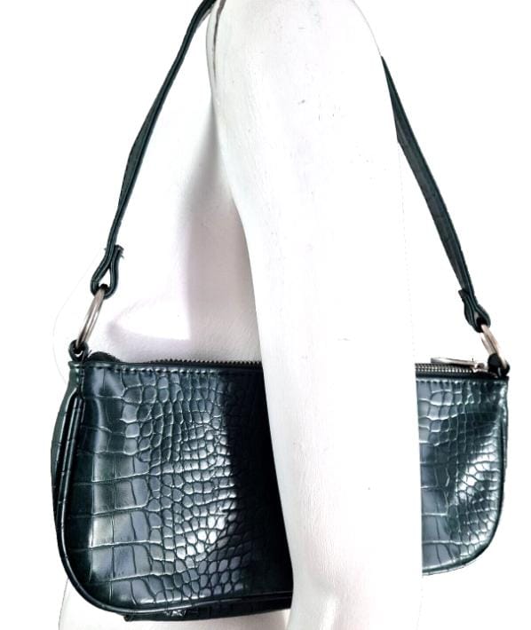 Y2K Green Bag Vintage Faux Alligator Skin Y2K Shoulder Handbag