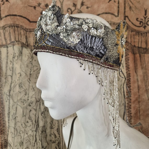 1920's Style Flapper Headband Created from Antique & Vintage Materials Handmade