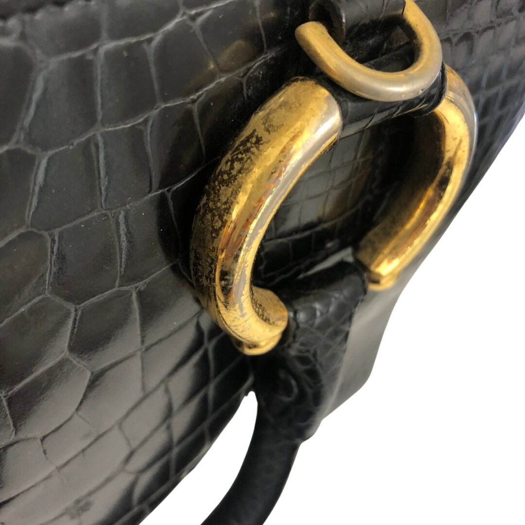 Vintage genuine GIANFRANCO FERRE black leather structured