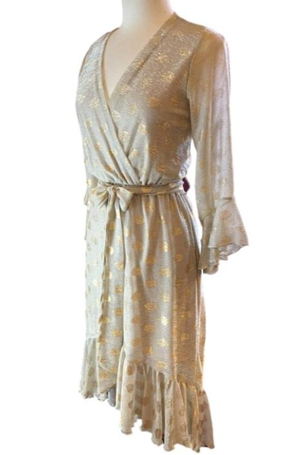 gold mountain golf course dress code Light-Gold PU Wrap Mini-Dress