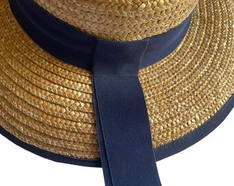 Vintage Straw Hat Ribbon Trim Collegecore Summer Headwear - Etsy