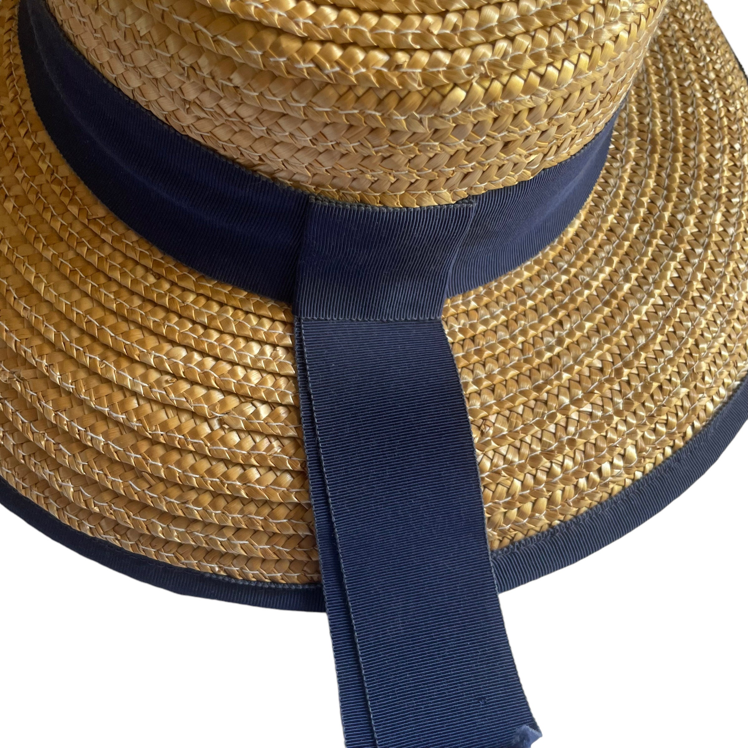 Vintage Straw Hat Ribbon Trim Collegecore Summer Headwear - Etsy