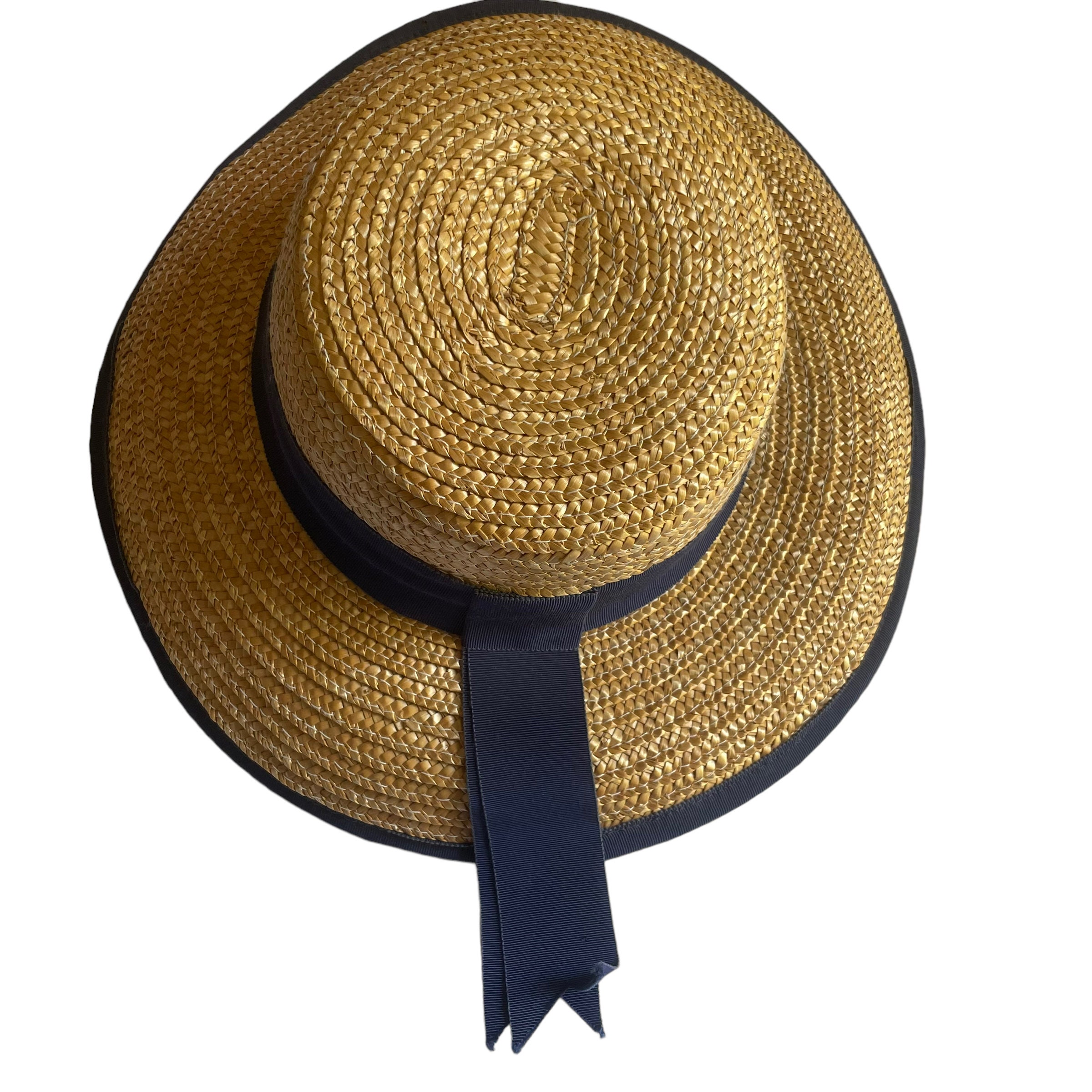Vintage Straw Hat Ribbon Trim Collegecore Summer Headwear - Etsy