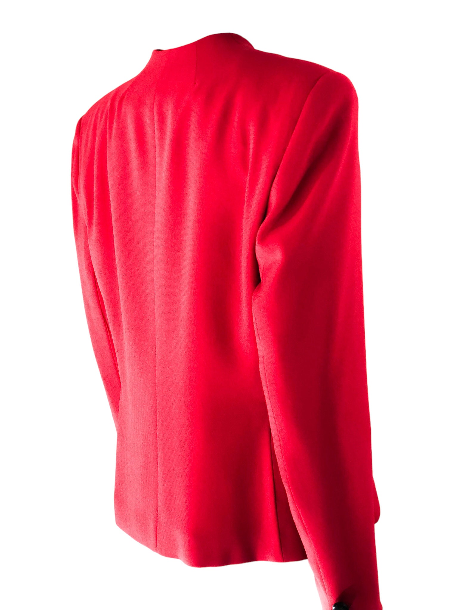 Vintage 1990s Christian Dior Jacket Red Crepe Tailored Made