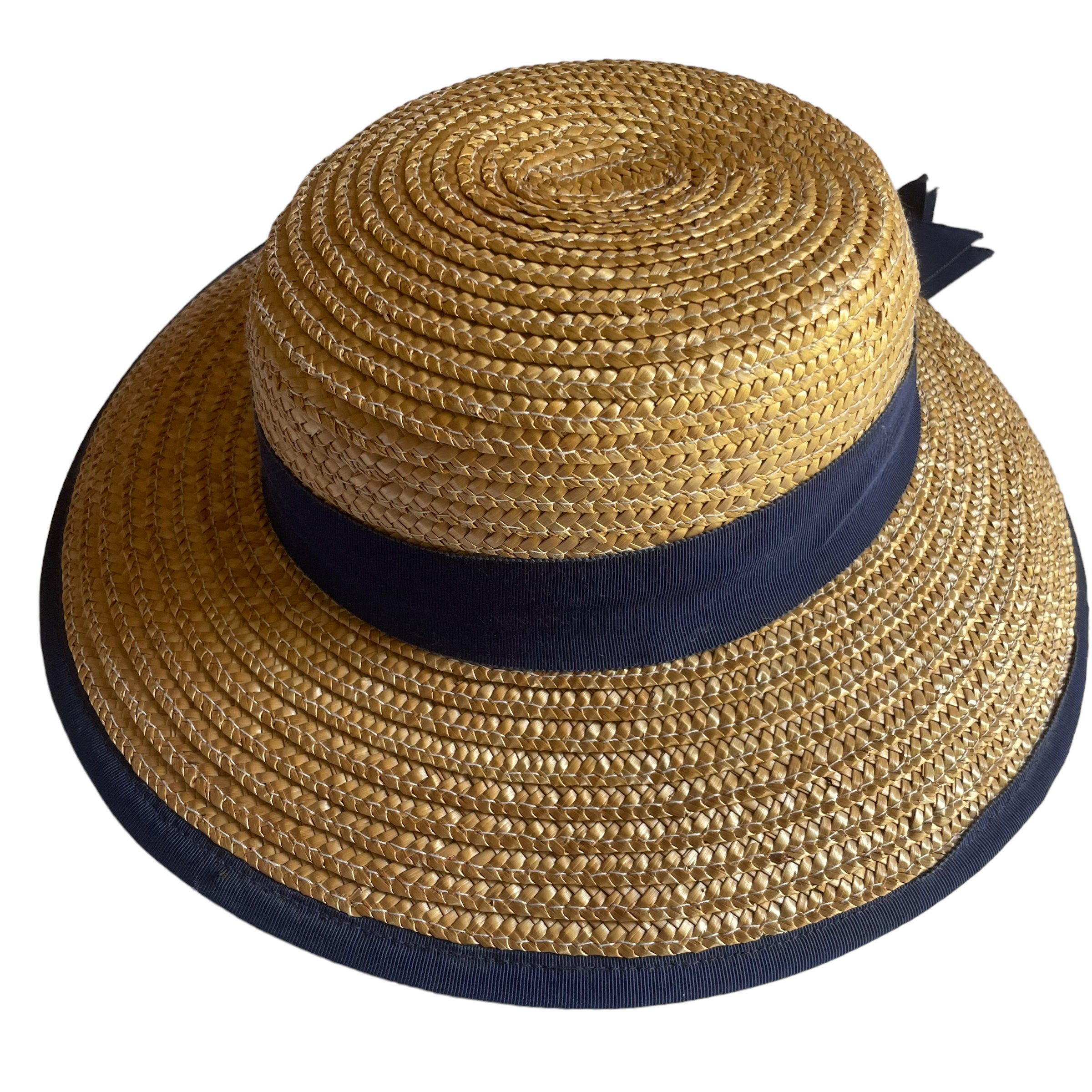 Vintage Straw Hat Ribbon Trim Collegecore Summer Headwear - Etsy