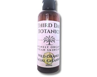 Organic Vegan Cleansing Oil Wild Orange Facial Cleanser Natural Skincare for Radiant, Balanced Skin