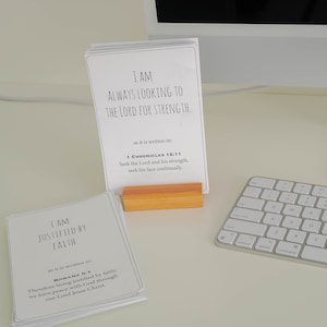 Tarjetas de afirmación bíblica imprimibles / Soy tarjetas de versículos bíblicos / Plantilla de tarjetas de las Escrituras / Tarjetas de afirmación positiva cristiana