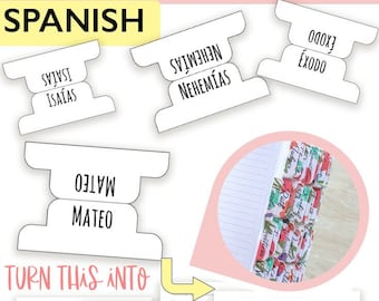 Pestañas bíblicas minimalistas imprimibles para diario bíblico / Plantilla de pestañas digitales para libros de la Biblia / Descarga en PDF