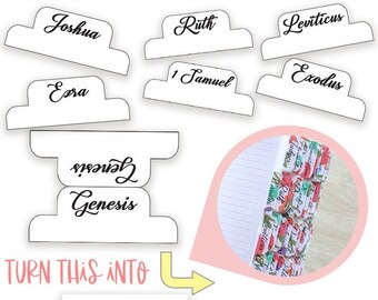 Bible Tabs Printable for Journaling Bible | Bible Divider for Chapter and Books | Black and White Label Tabs | Old and New Testament Tabs