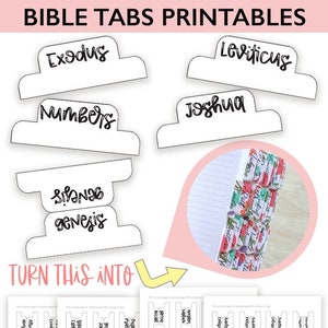Bible Tabs | Bible Tabs Printable for Journaling Bible | Bible Divider Label Tabs for Old and New Testament | Black and White PDF Download
