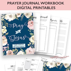 Gebetstagebuch und Bibelstudienführer Printable Template - Prayer War Faith Binder Workbook Kit für Christian | PDF Digital Download