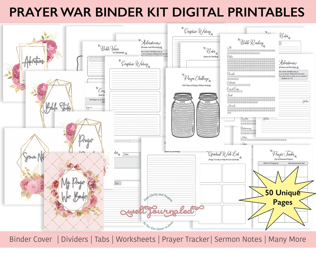 War Prayer Binder for Prayer Journaling, Faith Journal or Bible Study ...