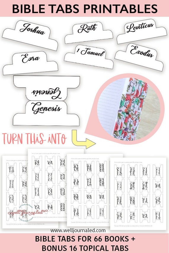 Bible Tabs Printable for Journaling Bible Bible Divider for - Etsy
