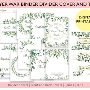 Gebetstagebuch druckbare Binder Dividers Cover und Tabs für Frauen | Kriegsmappe, Gebetsmappe, Bibelarbeit, Dankbarkeit Digital Template Kit