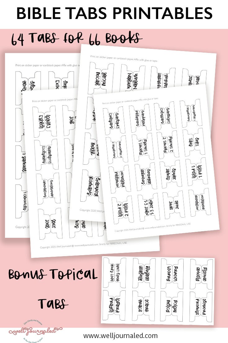 Bible Tabs Bible Tabs Printable for Journaling Bible Bible - Etsy