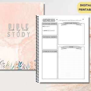 Bible Study Journal | Bible Journal Printable | Bible Study Guide | Bible Study Notes | Bible Study Template Book by Book Christian Notebook