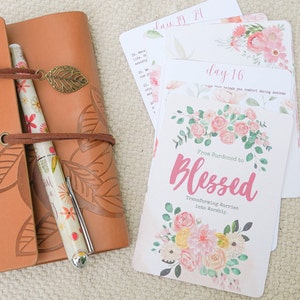 Anxiety Journaling Cards | Journal Prompt Cards for Worries , Self Reflection | Printable Christian Prompts Planner Journal Kit