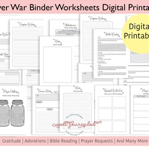 Gebets-Journal Kit für Frauen | Gebetsmappe oder Kriegsbinder Printables Bundle Vorlage für Prayer Journaling, Bibelarbeit oder Dankbarkeit