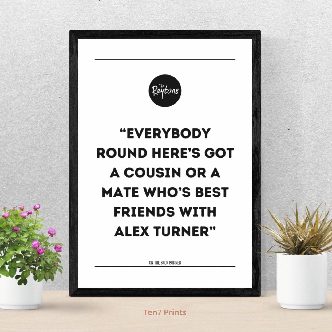 The Reytons on the Back Burner Print Indie Band Lyrics Etsy UK