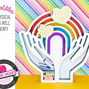 Pride Regenbogen Mini Bücherregal für Event 23, lesbisch svg geschnitten Datei für glowforge Laser, Gay Hochzeitsgeschenk, LGBTQ, Remember Stonewall
