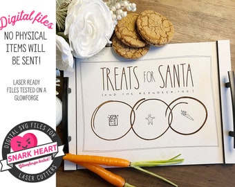 Farmhouse Santa Tray svg, DIGITAL FILE ONLY, treats for santa file, milk and cookies for santa, carrot for the reindeer, Christmas digital