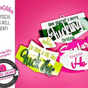 Naughty Christmas ormanments, gift for funny friend, inappropriate svg, laser files for Christmas ornaments, adult gifts funny, craft fair