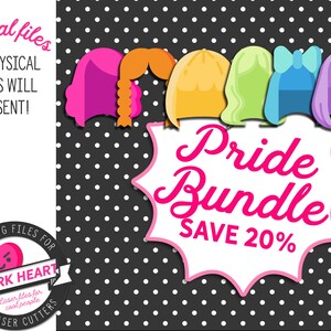 BUNDLE Miniatur Bücherregal für Pride 2023, SVG-Dateien für Glowforge, Geschenke für Lesben, Geschenke zur schwulen Hochzeit, Sticker BONUS, riesige Set Dateien