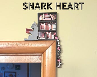 dog mini bookshelf svg file for laser cutting, mini bookshelf decor, cute bookshelf decor, book svg designs, fantasy bookshelf decor