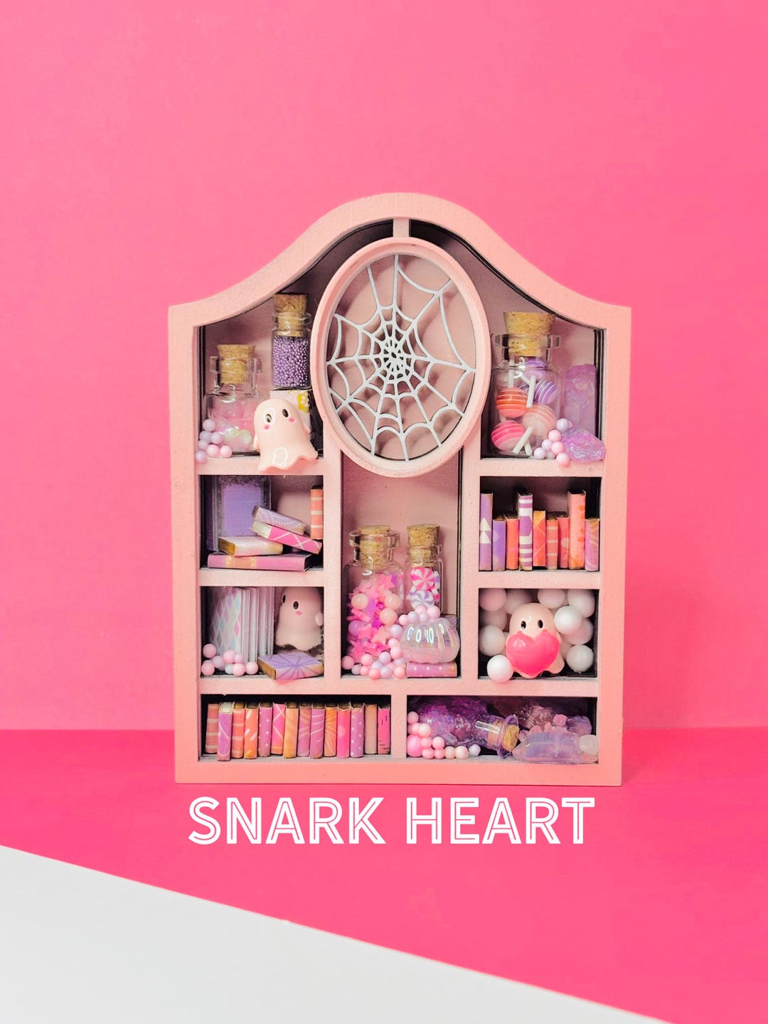Spring-o-ween 2025: Elegant Webt Miniature Bookshelf - Etsy